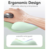 Mouse Pad With Gel Wrist Rest, Ergonomic Comfortable Computer Wrist Support For Laptop, Pain Relief Mousepad With Non-Slip Pu Base For Office & Home (Green)