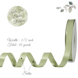 Sage Ribbon 1/2 Inch Sage Green Satin Ribbon Green Silk Ribbon For Wed