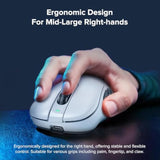 Wireless Gaming Mouse, 24000 Dpi, Wired/2.4Ghz/Bluetooth Ergonomic Mouse, 150Hours Battery Life, Free Lag, 57G Lightweight Rechargeable Gaming Mice For Laptop/Pc/Mac/Tablet/Xbox, White