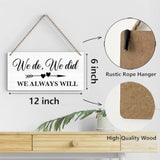Rustic Wedding Sign We Do We Did We Always Will, Engagement Wedding Photo Props Sign, Weddings Decor Stuff Engagement Party Decorations 12X6 Inches (White)
