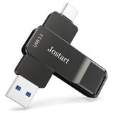 256Gb External Portable Ssd Usb C Solid State Drive Up To 1000Mb/S Usb 3.2 Gen 2 Dual-Drive Type C + Usb A Solid State Thumb-Drive For Iphone 15//16/17/Android Laptops/Windows/Mac, Silver