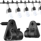 Hooks For Outdoor String Lights Clips, Christmas Light Clips Weatherproof, Lights Hanger Hooks For Hanging Christmas Light, Fairy Light, Cable, Holiday Decor - Black, 50 Pack