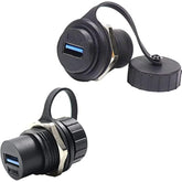 2Pcs Waterproof Usb 3.0 Panel Mount Coupler, Ip67 Usb Pass Through Connector,