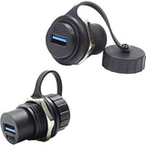 2Pcs Waterproof Usb 3.0 Panel Mount Coupler, Ip67 Usb Pass Through Connector,