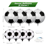 8Pcs 22" Soccer Balloons 4D Foil Mylar Soccer Party Decorations Birthday Supplies