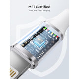 6Ft Apple MFi Braided Lightning Cable Fast Charger for iPhone and iPad