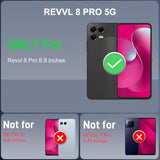 T-Mobile REVVL 8 Pro Phone Case with 2 HD Screen Protectors, Heavy Duty Shockproof 360° Rotation Metal Kickstand Military Grade Protective Case for Revvl 8 Pro 5G Black