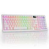 Spectre 96% Rgb Mechanical Gaming Keyboard | Customizable Lcd Screen | Tri-Mode Wireless With Knob | Gasket Mount | South Face 5-Pin Hot-Swappable Sockets | White Candy Red Linear Switch