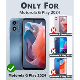 For Moto G Play 2024 Case With 2 Pack Screen Protector, Grade Shockproof, Heavy Duty Robust Bumper Cover With Kickstand For Motorola G Play 2024 Phone Blue