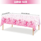 3 Pieces Breast Cancer Awareness Party Decorations Breast Cancer Table Covers Disposable Pink Ribbon Awareness Table Cloth Hope Faith Courage Table Runner for Breast Cancer Party Supplies 54 x 108