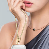 Detachable Metal Phone Wrist Strap with Tether Tabs for iPhone Gold