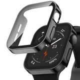 2 Pack Hard Case Compatible With Apple Watch 44Mm Series 6 Se Series 5 Series 4 With Tempered Glass Screen Protector, Black Ultra-Thin Durable Waterproof Protective Cover For Iwatch