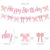 Pink Bow Birthday Party Decorations , Bow Theme Pink Coquette Birthday Decorations Bow Banner And Balloons For Girls' Party Baby Shower Bachelorette Party