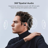 Open Ear Clip Wireless Earbuds Bone Conduction Headphones, Bluetooth 5.4, Open Ear Design For Running Fitness,Officebuilt-In Mic, Ipx7 Waterproof, Led Display Charging Case,Ear Hooks Black