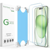 amFilm 3 Pack Magnetic OneTouch Compatible with iPhone 15 Plus 6.7" Screen Protector Tempered Glass with Magnetic Auto-Alignment Kit, Bubble Free, 9H Hardness, Case Friendly,Anti-Scratch(Magnetic &