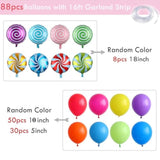 Sweet Candy Balloon Garland Arch Kit, 90Pcs 18Inch Lollipop Foil Ballo