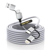 16Ft/5M Multi 4 In 1 Usb C Cable Lightning Charging Cable,60W Fast Charger & Data Transfer,Iphone Ipad Charger Cord With Lightning/Type C/Usb A For Apple Iphone 16/15/14,Macbook,Ipad,Samsung