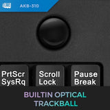 Akb-310Ub - Wired Usb Mini Trackball Usb Keyboard, 87-Key Us Layout, Black