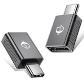 10Gbps Usb C To Usb Adapter (2 Pack), Usb 3.2 Gen 2 Fit Side By Side, Usb C Male To Usb A Female Converter For 16 15 Series, Ipad, Macbook And More Type C Devices