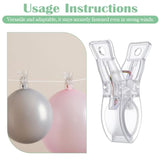 10 Pack Balloon Arch Clips Clear Spring Clamps Balloon Clips For Balloons Arch Heavy Duty Transparent Backdrop Clip For Birthday Decoration Backdrop For Wedding Photography Studio 2.6"