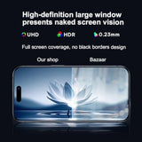 OneFish Screen Protector for Iphone 14 Pro Max, HD Clarity Tempered Glass Film 9H+ Hardness, with Hassle-Free Installation Frame, Dust-Free Bubble-Free Anti-Fingerprint, 2Pack