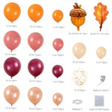 138PCS Fall Balloon Arch Kit with Orange Pink Red Rose Gold Balloons Thanksgiving