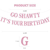 Pink Go Sha It'S Your Birthday Banner - No Diy - Hip Hop Theme Glitter Happy Birthday Banner - Pre-Strung - Funny 30Th/40Th/50Th Birthday Party Decorations