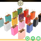 Large Kraft Paper Bags With Handles Bulk 13"X10"X5" 60-Pack Gift Bags 16 Solid Colors (Large Size) For Wedding, Baby Shower & Birthday Party