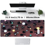 Desk Pad Anime Black Pom Poms Gaming Mouse Pad Large Star Designs Desk Office Decor Exclusive Beautiful Girls Mouse Pad For Women Desktop With Stitched Edges Non-Slip Computer Mat 31.5X11.8In