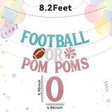 Football or Pom Poms Banner - Boy or Girl Sign, Sweet Little One Banner, Football Baby Shower Decor, Football Gender Reveal Decorations