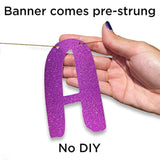 40th Birthday Purple Glitter Banner Party Decorations Supplies