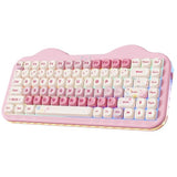C75 Wireless Mechanical Keyboard,75% Layout, Hot-Swappable NKRO,BT5.0/2.4G/USB-C Mode,Dye-Sub PBT MOA Keycaps,RGB Gasket Mount,Cute Cake Design for