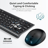 iClever DK05 Bluetooth Keyboard and Mouse Combo, Multi-Device Wireless Keyboard and Mouse (2.4GHz+Bluetooth), USB-C Rechargeable, Slim Compact Design, Comfortable Typing for PC/Laptop/Windows/Mac