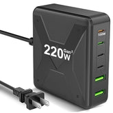 Usb C Charger Block, 220W 6-Port Fast Charger, 100W Usb C Laptop Charger For Macbook Pro/Air,Ipad Series, Iphone 16/15 14/13Pro Max/12 Samsung Galaxy Note