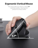 Ergonomic Mouse, Usb+Bluetooth Dual Connection, Wireless Vertical Mouse For Reducing Wrist Pain, 1000/1600/2400 Dpi, Ergo Mouse With Quiet Click For Windows Mac Os Pc Computer Laptop, Black