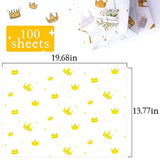 100 Sheets White With Gold Tissue Paper Bulk,20" X 14",Gold Design Tissue Paper For Gift Bags,Birthday,Valentine'S,Mother'S Day,Weddings