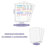 Unicorn Birthday Party Invitation, Magical Unicorn Themed Fill-In Invites For Men & Women, 20 Invitations With Envelopes (4" X 6"), Adults Rainbow Party Favors Decorations And Supplies -28
