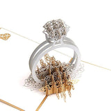 Handmade 3D Pop Up Diamond Ring Birthday Cards Creative Greeting Cards Papercraft (Diamond Ring)