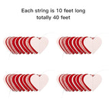 Rose-Gold Pink Burgundy-Red Party Decorations Heart Garland 4 Pack 40 Feet Heart Paper Streamers Banner For Valentines Day Mothers Day Engagement Wedding Hanging Party Decoration