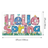 Hello Spring Flag Seasonal Welcome Flower Spring Flags For Outside 3X5Ft With 2 Brass Grommets For Outdoor Garden,Lawn,Yard Home Decorations (Da)