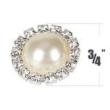Wholesale 20 Pcs 18Mm Retro Vintage Round Crystal Ivory Faux Pearl Rhi