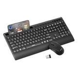 seenda Bluetooth Keyboard and Mouse Combo, COE201 Multi-Device Ergonomic Keyboard Mouse with Phone Holder, Full Size Wireless Quiet Combo Compatible for Windows, Laptop, MacBook, PC, iPad - Black