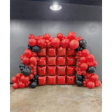 36Pcs Red Square Foil Balloons Wall Backdrop With 79Pcs Balloon Garland Arch Kit, Double Sided Balloons For Birthday Bridal Shower Anniversary New Year Valentine'S Day Prom Party Decorations