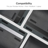 15.6" Waterproof Leather For Laptops And Ipad Cases, Versatile Pu Leatherportable Monitor Sleeve Bag, Fits 13"-15.6" Monitor/Tablets - Black