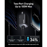 Anker Prime 100W USB C GaN Charger, 3-Port Compact Fast PPS Charger, for MacBook Pro/Air, Pixelbook, iPad, iPhone 16/Pro, Galaxy S23/S22, Note20, Pixel, Apple Watch, and More