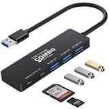 Usb 3.0 Hub With Sd/Tf Card Reader, 5 In 1 Docking Station Usb Data Hub Usb Sp
