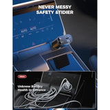 4-in-1 Retractable Car Charger with 2.6ft Cord, Fast Charging for iPhone/Galaxy