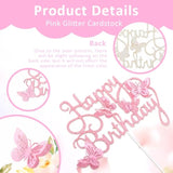 13 Pcs Pink Butterfly Cake Decorations 3D Pink Happy Birthday Cake Topper Birthday Cakes Toppers Butterfly Cupcake Topper For Girls Women Butterflies For Party Wedding Cakes Decor