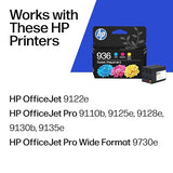 936 Cyan, Magenta, Yellow Ink Cartridges (3-Pack) | Works With Officejet 9120, Pro 9110, 9120, 9130, Wide Format 9730 | Eligible For Instant Ink | 6C3Z3Ln
