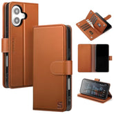 Compatible With Iphone 16 Plus Wallet Case With Card Holder,Women Men Rfid Blocking Pu Leather Folio Flip Tpu Protective Cover Credit Card Slots,Phone Case For Apple 16 Plus,Light Brown